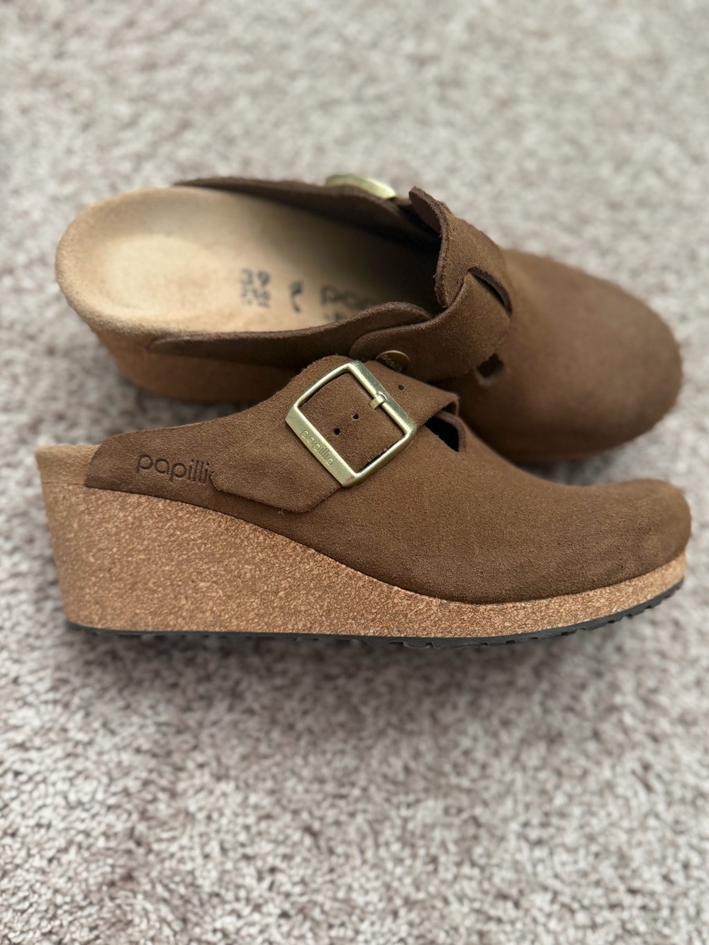 Brown Suede Slip-On Clog